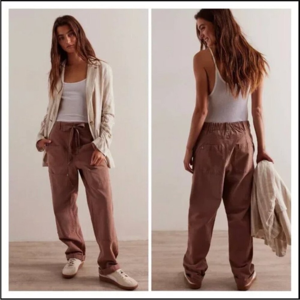 Free People We The Free Hayden Carpenter Pull On Pants in Brownie Size Medium